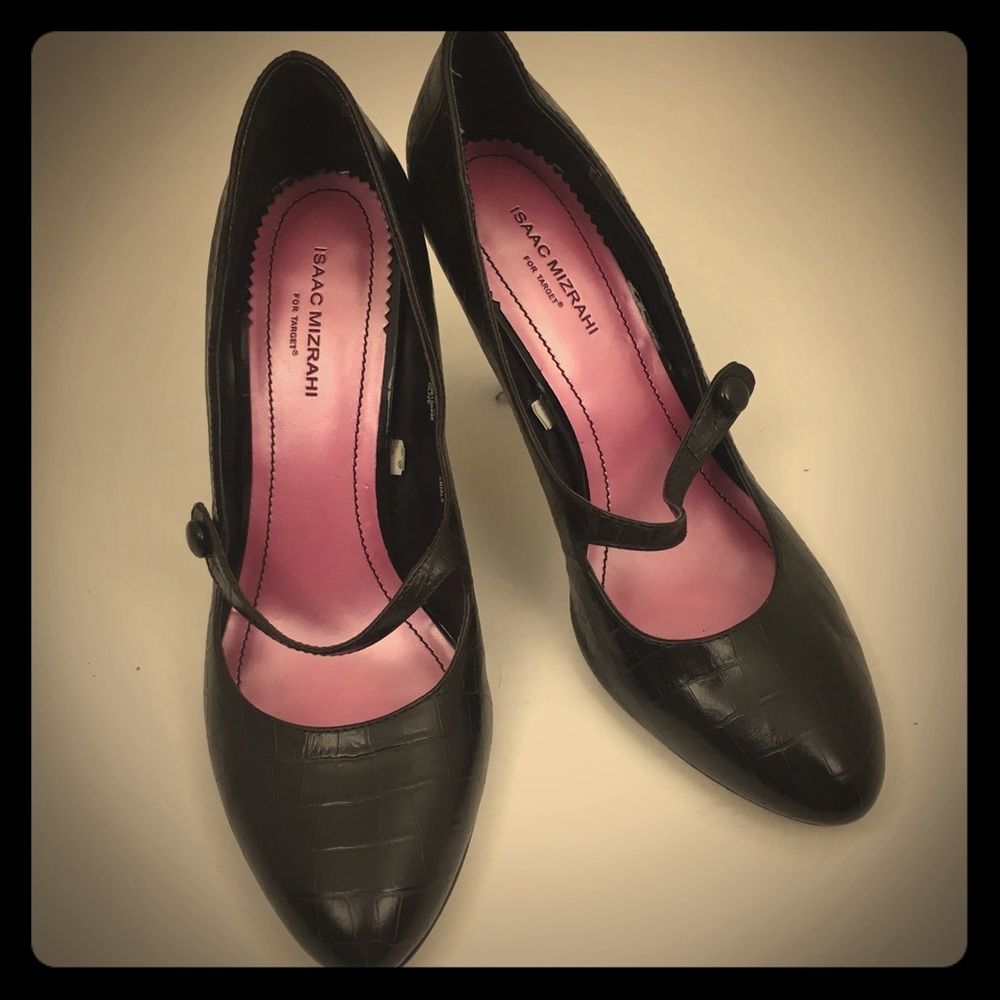 Isaac Mizrahi Brown Croc Mary Janes